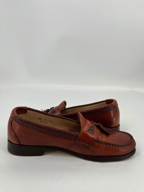 Allen Edmonds Maxfield Tassel Loafers Brown Sz 10.5D Leather Woven Trim Slip On main image 14